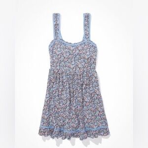 NEW AE Floral Tie-Back Babydoll Mini Dress - NEVER WORN